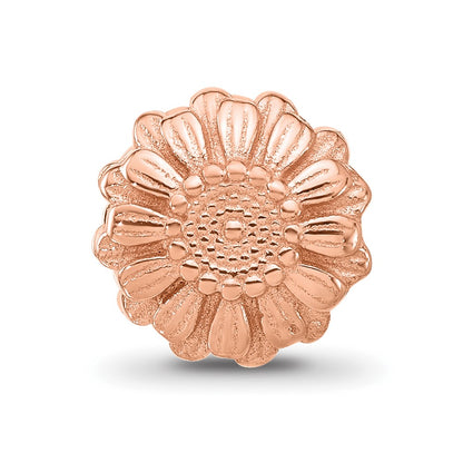 Sterling Silver Reflections Rose Gold-plated Floral Daisy Bead