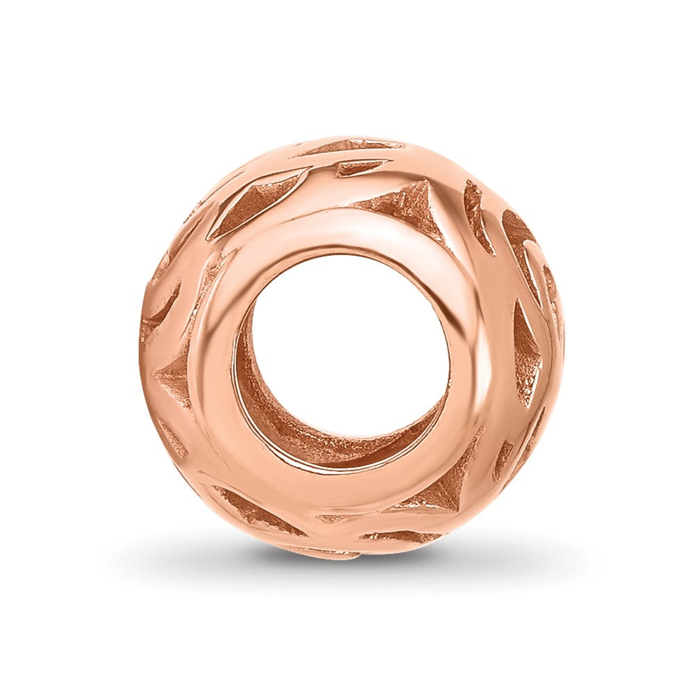 Sterling Silver Reflections Rose Gold-plated Floral Bead