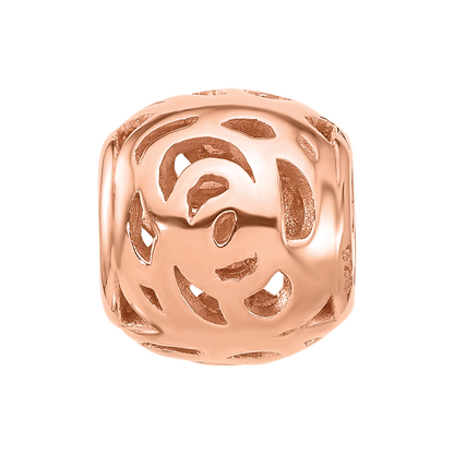 Sterling Silver Reflections Rose Gold-plated Floral Bead