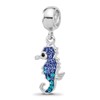 Sterling Silver Reflections RH-plated Seahorse Preciosa Crystal Dangle Bead