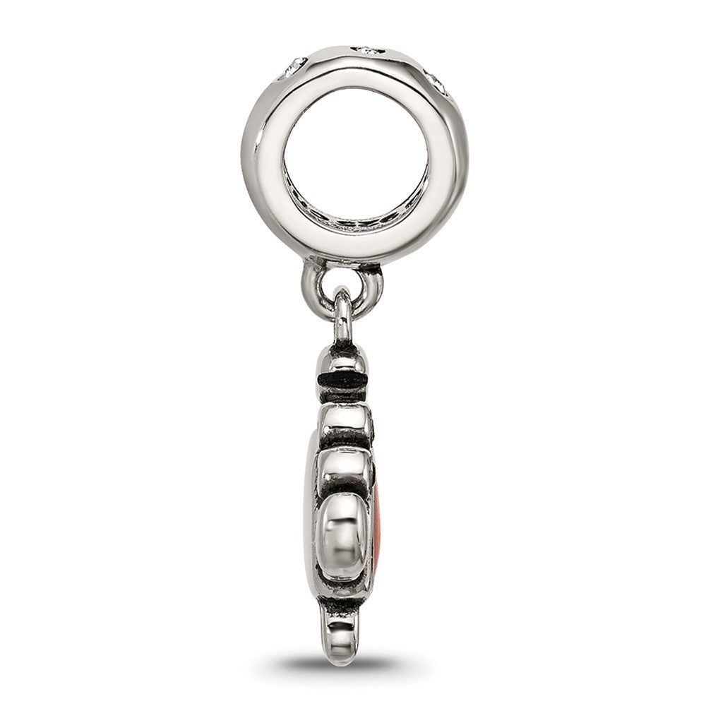 Sterling Silver Reflections Crystal and Enamel Crab Dangle Bead
