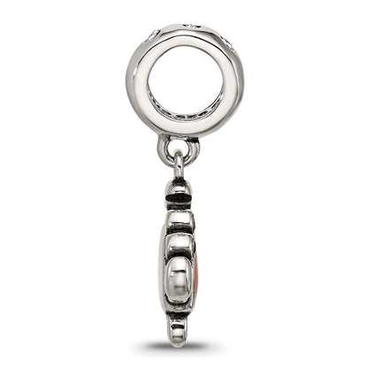 Sterling Silver Reflections Crystal and Enamel Crab Dangle Bead