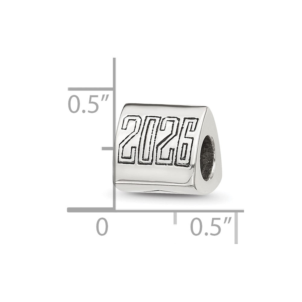 Sterling Silver Polished 2026 Graduation Bead