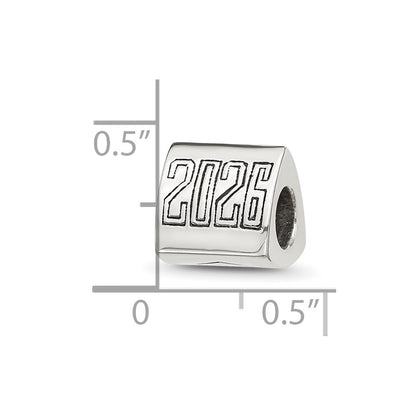 Sterling Silver Polished 2026 Graduation Bead