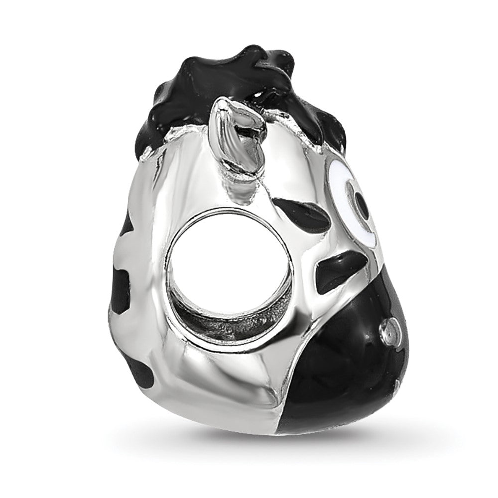 Sterling Silver Reflections Kids Enamel Zebra Face Bead