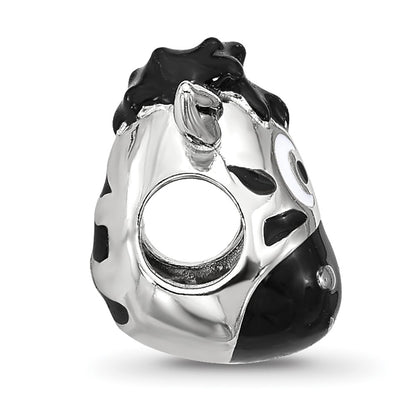 Sterling Silver Reflections Kids Enamel Zebra Face Bead