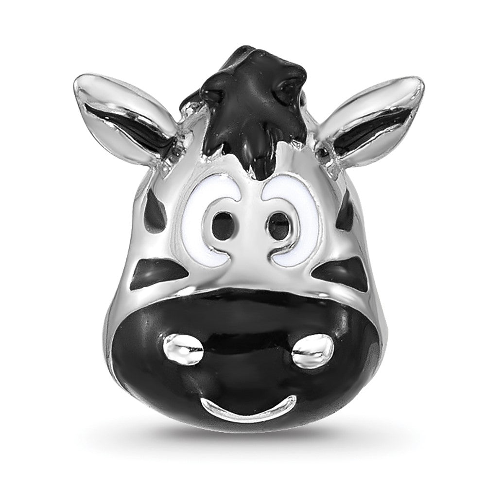 Sterling Silver Reflections Kids Enamel Zebra Face Bead