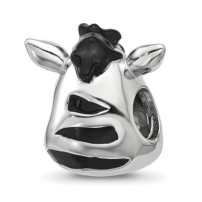 Sterling Silver Reflections Kids Enamel Zebra Face Bead