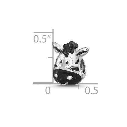 Sterling Silver Reflections Kids Enamel Zebra Face Bead