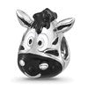 Sterling Silver Reflections Kids Enamel Zebra Face Bead
