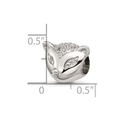 Sterling Silver Reflections CZ Fox Face Bead
