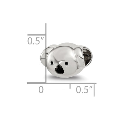 Sterling Silver Reflections Enamel Koala Bear Face Bead