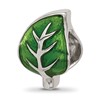 Sterling Silver Reflections Enamel Green Leaf Bead