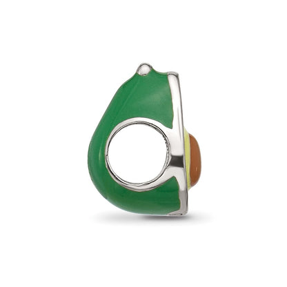 Sterling Silver Reflections Kids Enamel Avacado Half With Pit Bead
