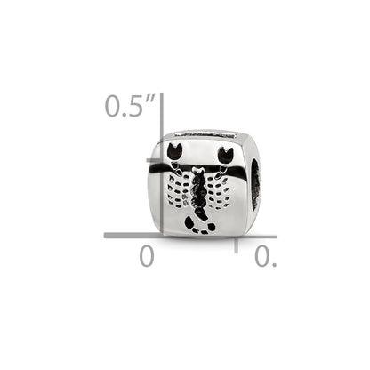 Sterling Silver Reflections Scorpio Zodiac Antiqued Bead