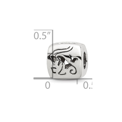 Sterling Silver Reflections Capricorn Zodiac Antiqued Bead