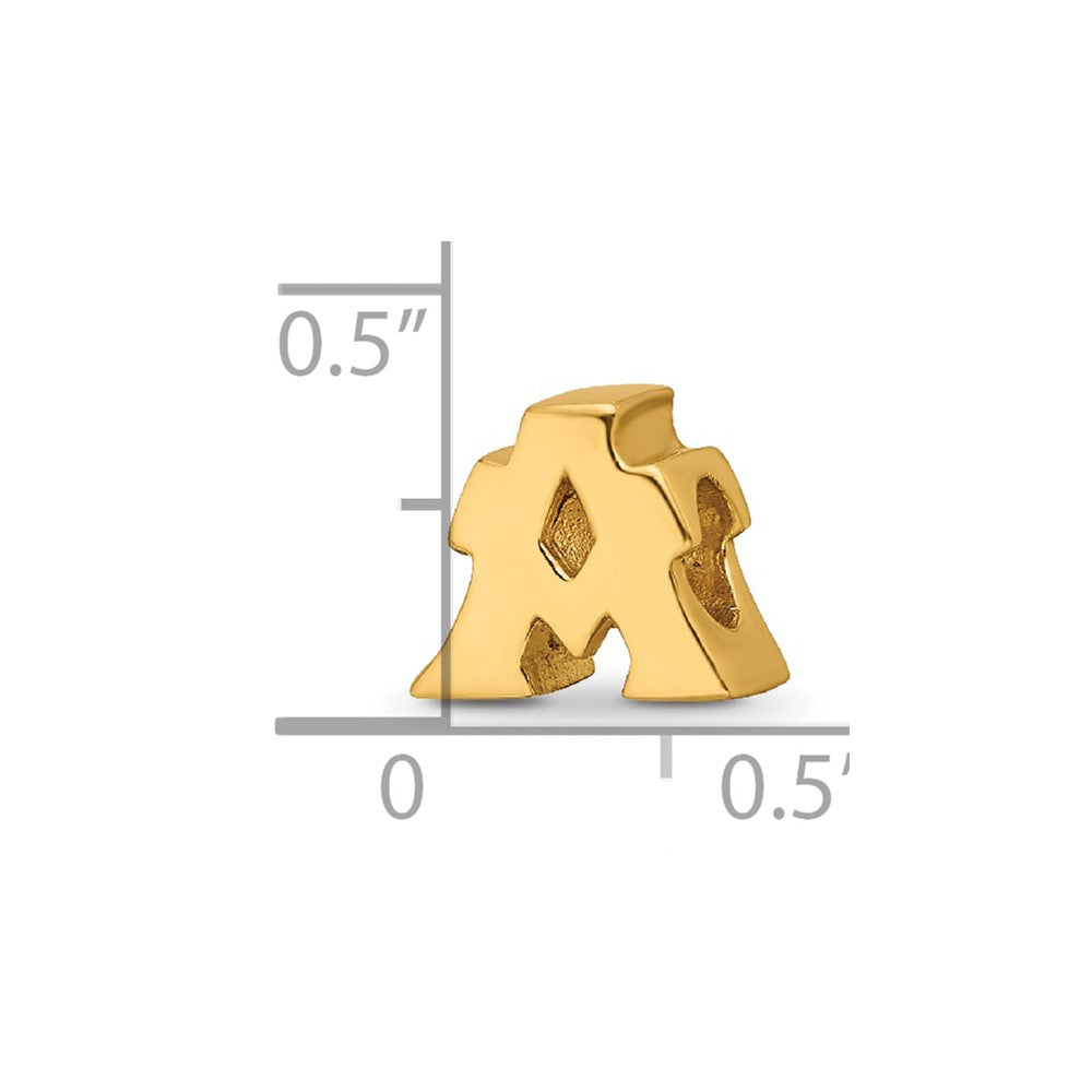 Sterling Silver Gold-plated Reflections Letter A Bead