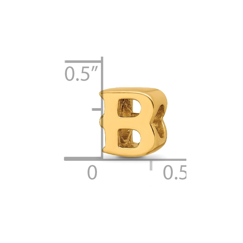 Sterling Silver Gold-plated Reflections Letter B Bead