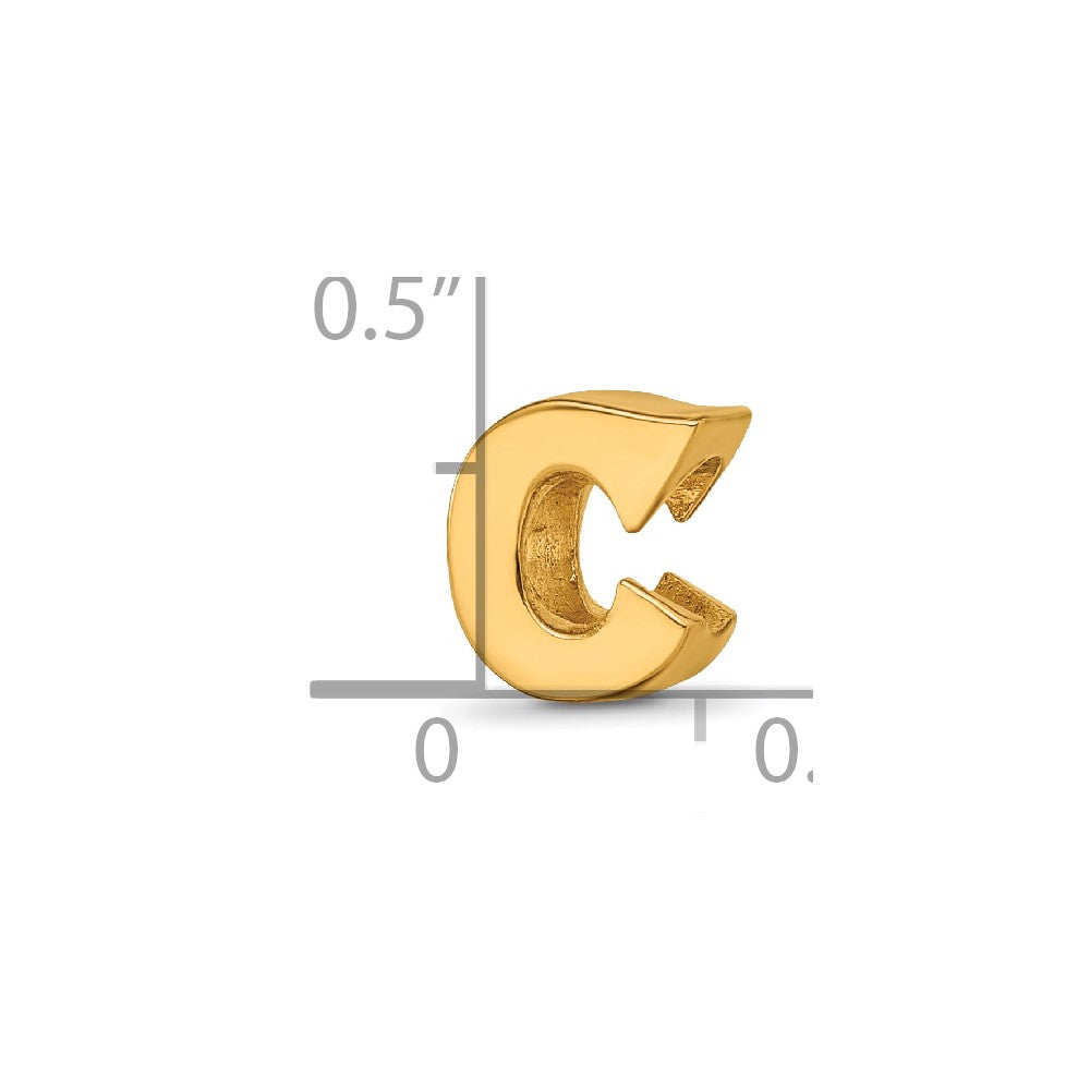 Sterling Silver Gold-plated Reflections Letter C Bead