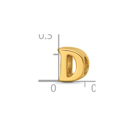 Sterling Silver Gold-plated Reflections Letter D Bead