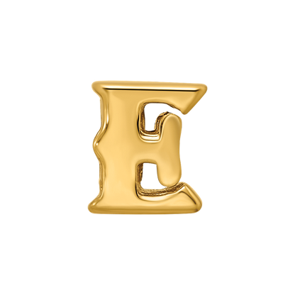 Sterling Silver Gold-plated Reflections Letter E Bead