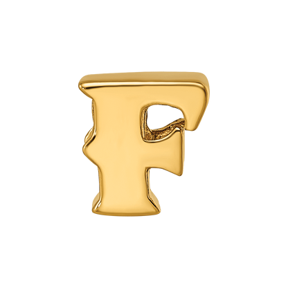 Sterling Silver Gold-plated Reflections Letter F Bead