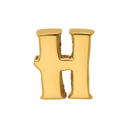 Sterling Silver Gold-plated Reflections Letter H Bead