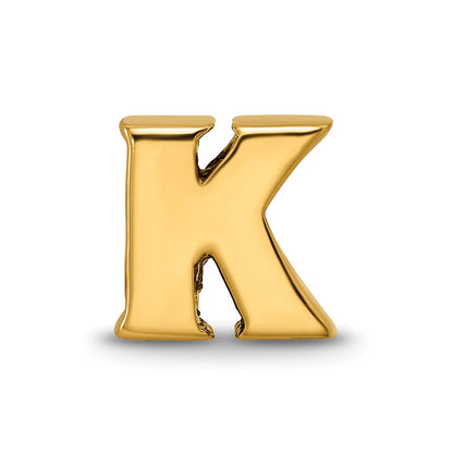 Sterling Silver Gold-plated Reflections Letter K Bead