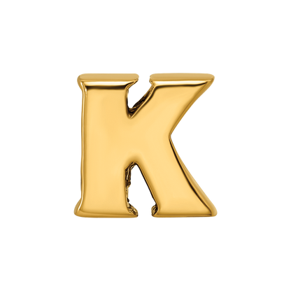 Sterling Silver Gold-plated Reflections Letter K Bead
