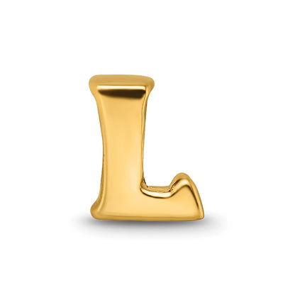 Sterling Silver Gold-plated Reflections Letter L Bead