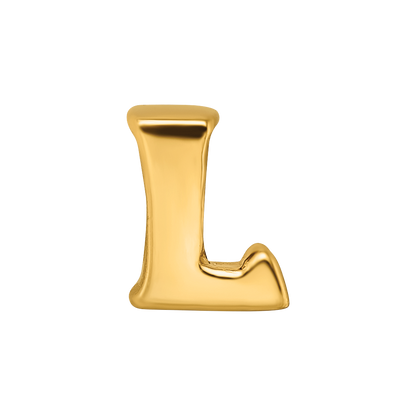 Sterling Silver Gold-plated Reflections Letter L Bead