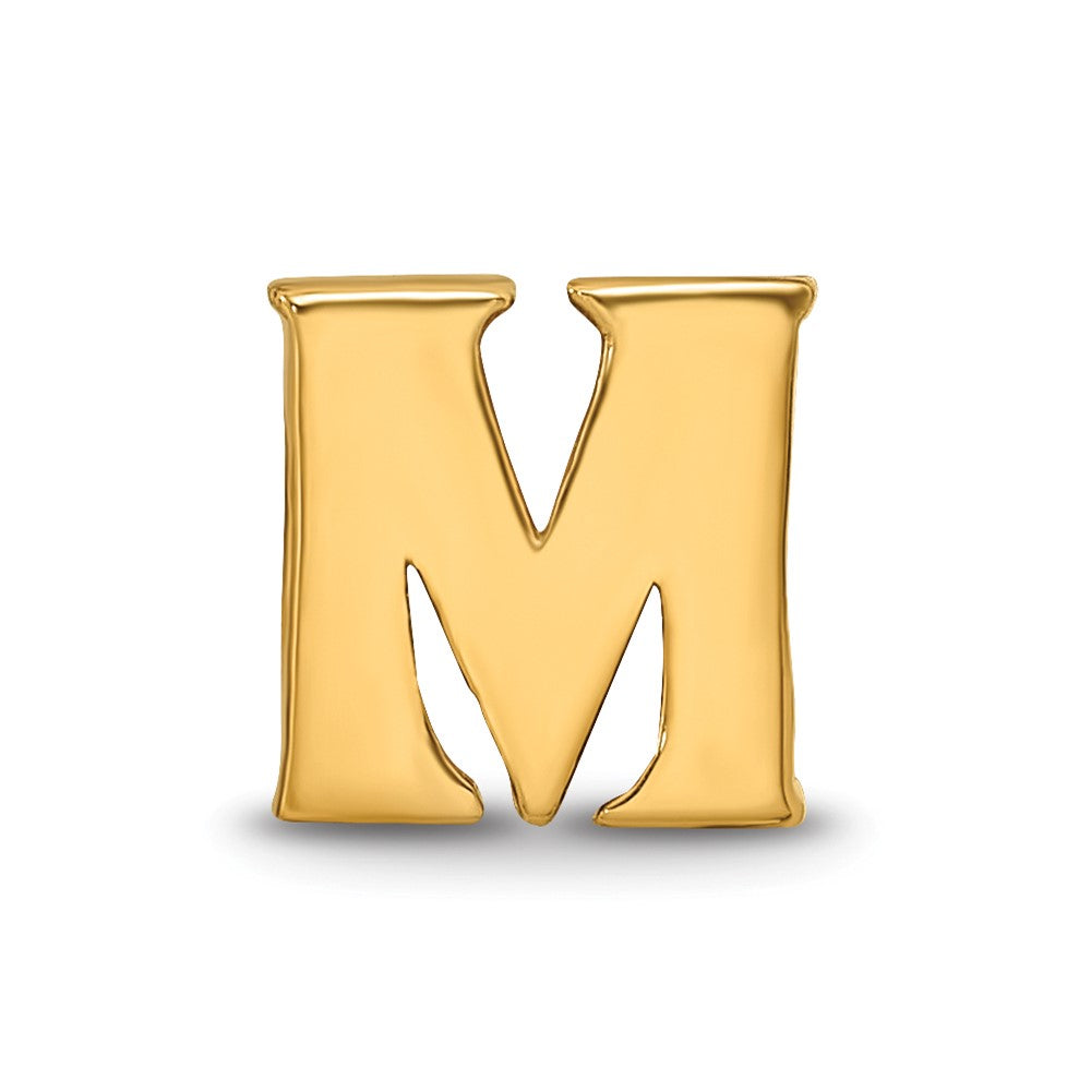 Sterling Silver Gold-plated Reflections Letter M Bead