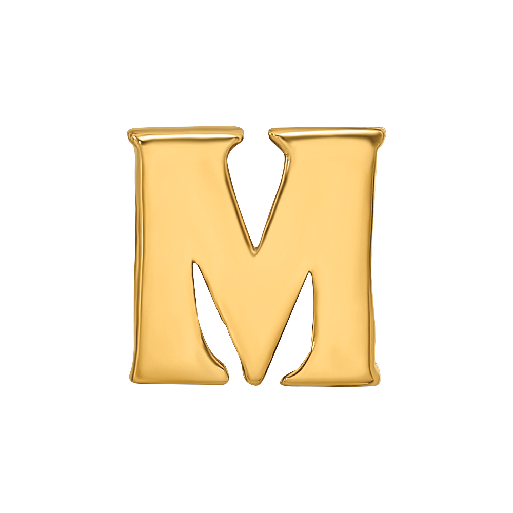 Sterling Silver Gold-plated Reflections Letter M Bead