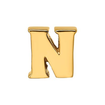 Sterling Silver Gold-plated Reflections Letter N Bead