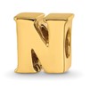 Sterling Silver Gold-plated Reflections Letter N Bead