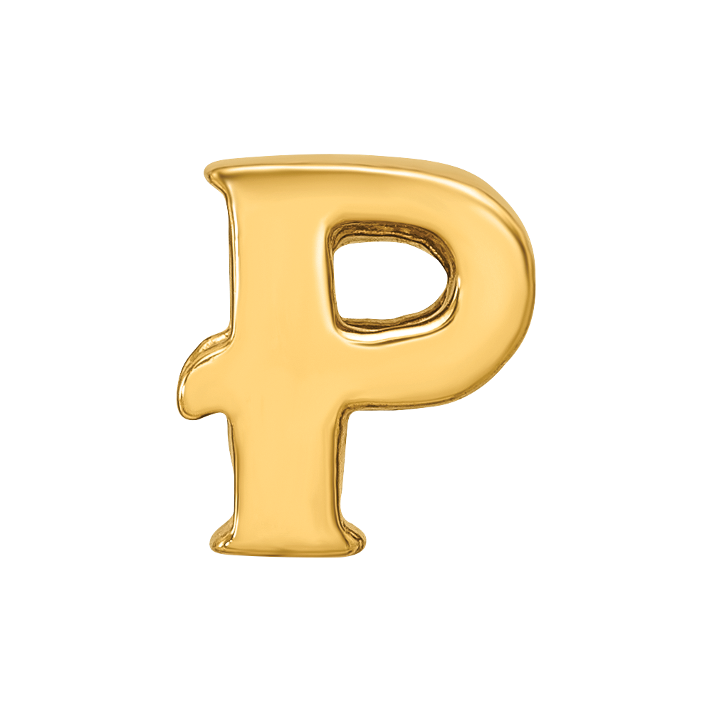 Sterling Silver Gold-plated Reflections Letter P Bead