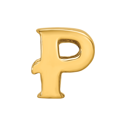 Sterling Silver Gold-plated Reflections Letter P Bead