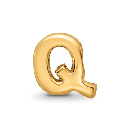 Sterling Silver Gold-plated Reflections Letter Q Bead