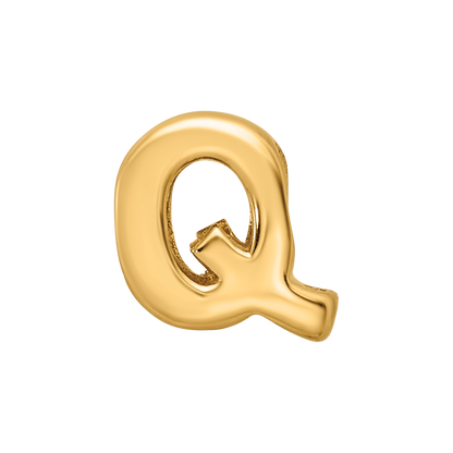 Sterling Silver Gold-plated Reflections Letter Q Bead