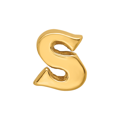 Sterling Silver Gold-plated Reflections Letter S Bead