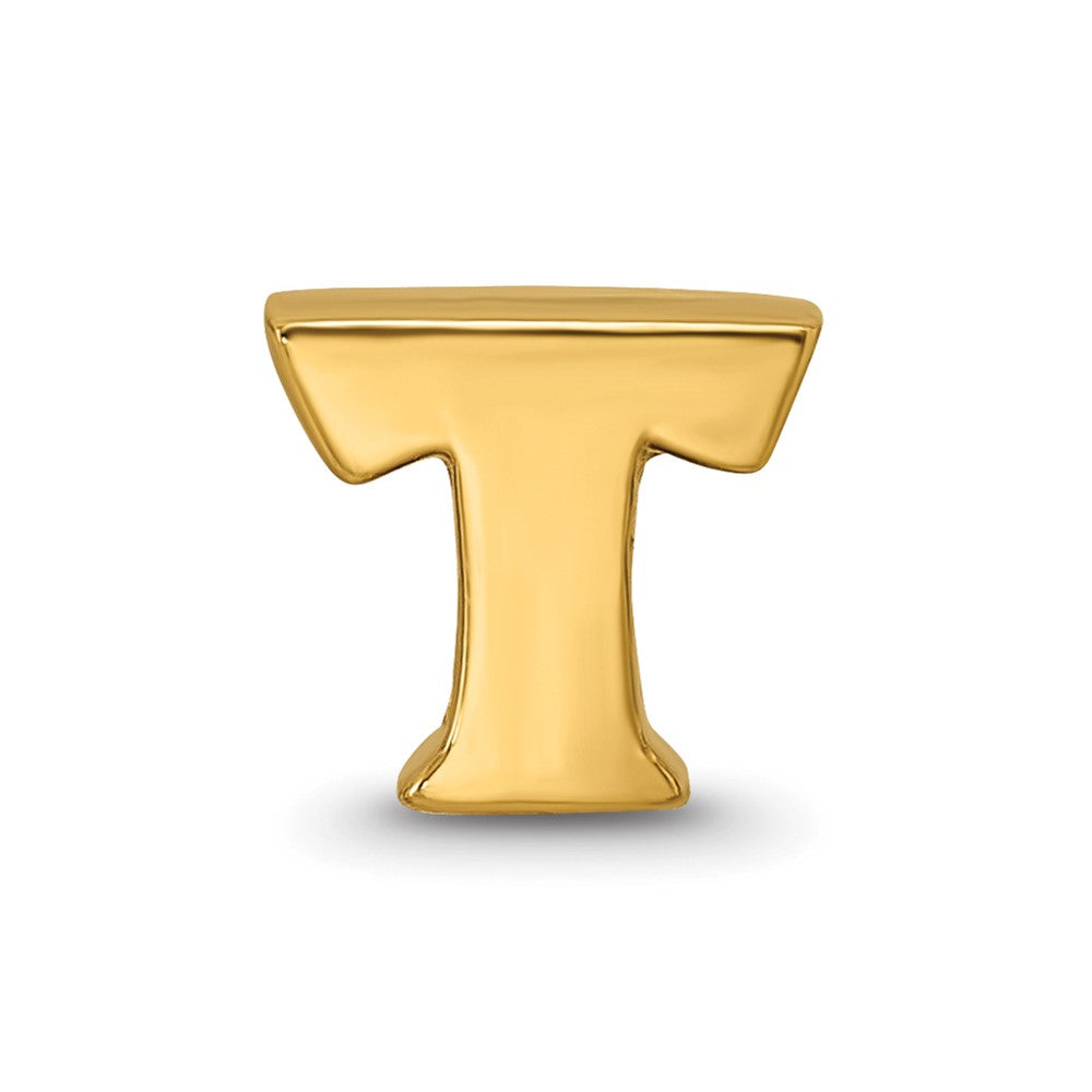 Sterling Silver Gold-plated Reflections Letter T Bead