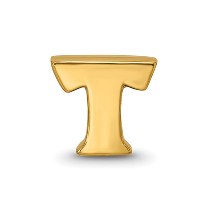 Sterling Silver Gold-plated Reflections Letter T Bead