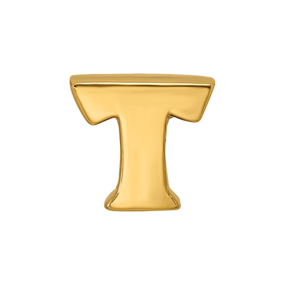 Sterling Silver Gold-plated Reflections Letter T Bead