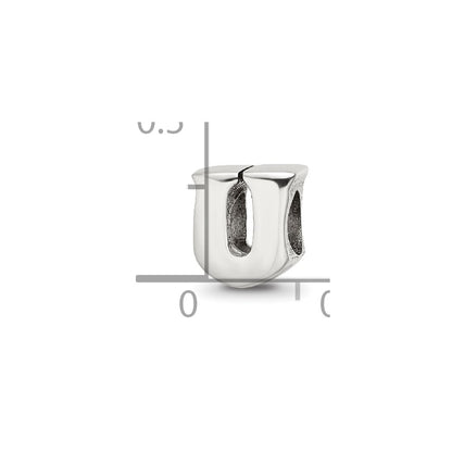 Sterling Silver Reflections Letter U Bead