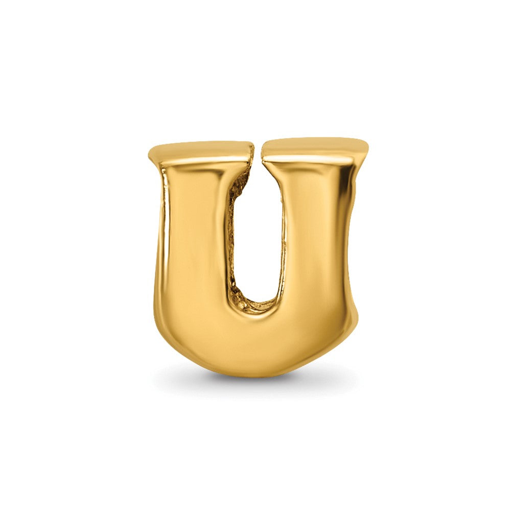 Sterling Silver Gold-plated Reflections Letter U Bead