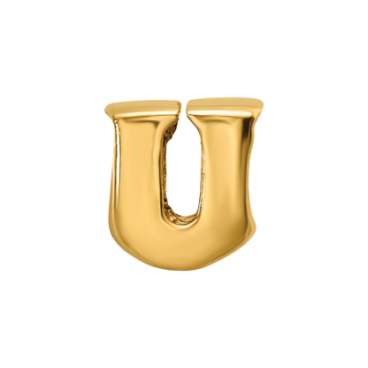 Sterling Silver Gold-plated Reflections Letter U Bead