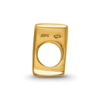 Sterling Silver Gold-plated Reflections Letter V Bead