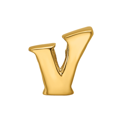 Sterling Silver Gold-plated Reflections Letter V Bead