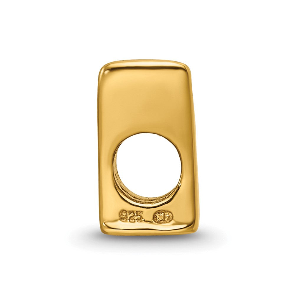 Sterling Silver Gold-plated Reflections Letter W Bead