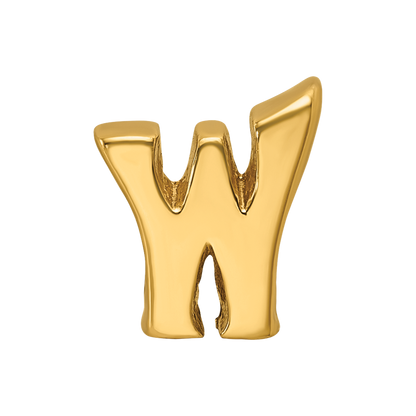 Sterling Silver Gold-plated Reflections Letter W Bead